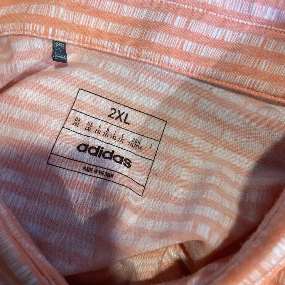 Adidas Shirt‎ Polo Three Stripe Brand Striped Golf Athletic Casual XXL
